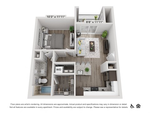One Bedroom Floorplan